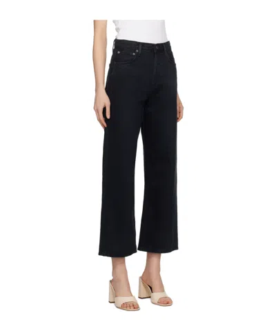 Agolde Ren Jean High-rise Cropped Jeans In Black