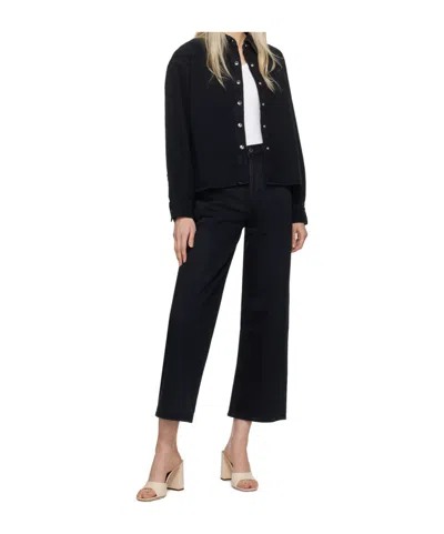 Agolde Ren Jean High-rise Cropped Jeans In Black