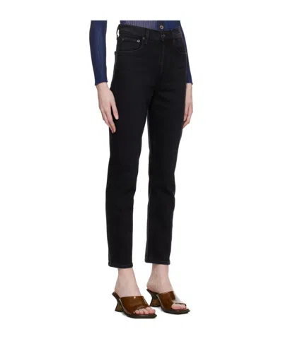 Agolde High Waist Denim Trousers In Black