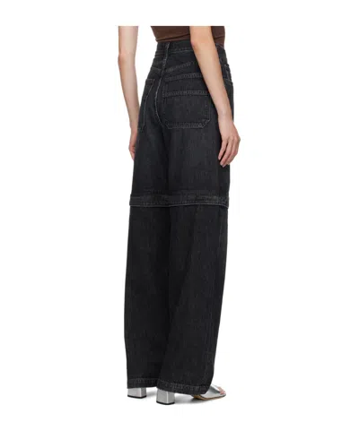 Agolde High Waist Denim Trousers In Black
