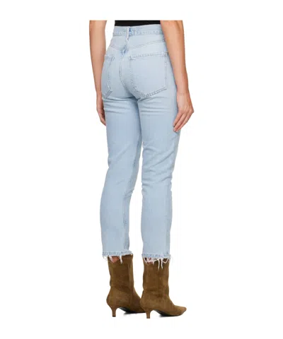 Agolde High Waist Denim Trousers In Blue