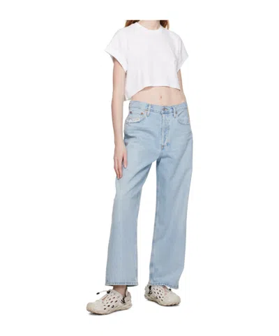 Agolde Denim Trousers With Belt Loops