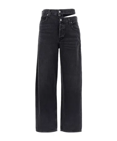 Agolde Echo Taper Jean In Zephyr In Black