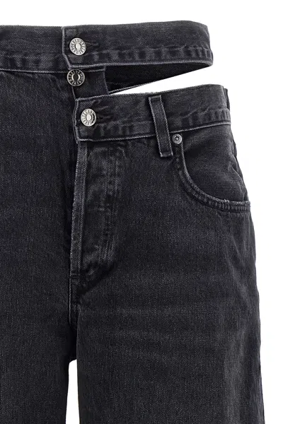 Agolde Echo Taper Jean In Zephyr In Black