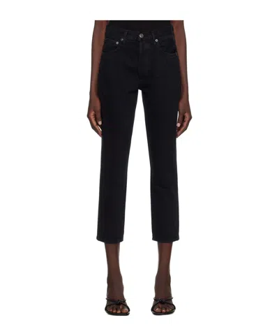 Agolde Black Riley Jeans In Black