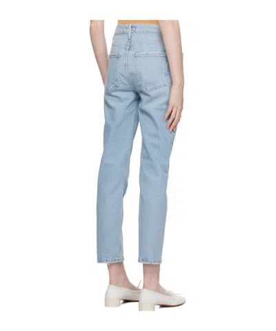 Agolde High Waist Denim Trousers In Blue
