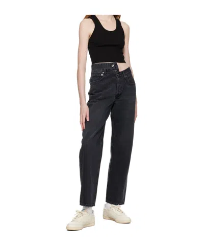 Agolde Echo Taper Jean In Zephyr In Black