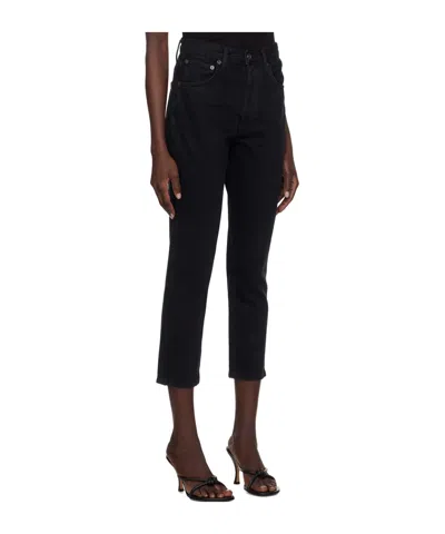 Agolde Black Riley Jeans In Black