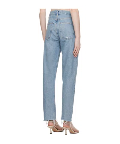Agolde High Waist Denim Trousers In Blue