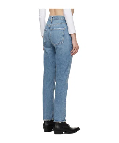 Agolde High Waist Denim Trousers In Blue