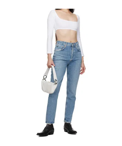 Agolde High Waist Denim Trousers In Blue