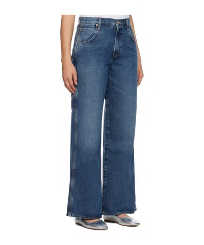 Agolde Five Pocket Denim Trousers In Blue