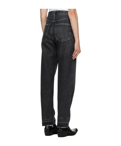 Agolde Five Pocket Denim Trousers In Black
