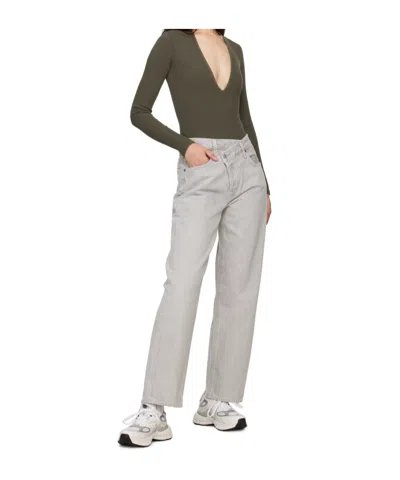 Agolde Denim Trousers With Belt Loops