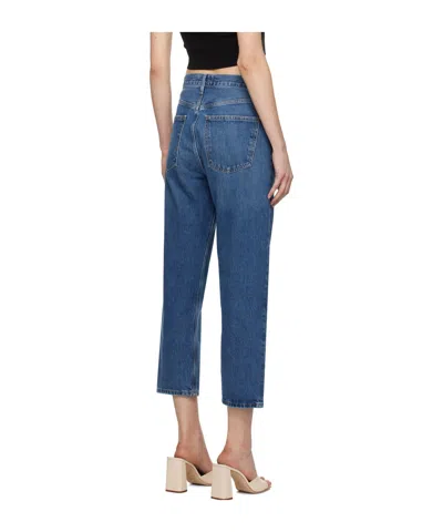 Agolde Five Pocket Denim Trousers In Black