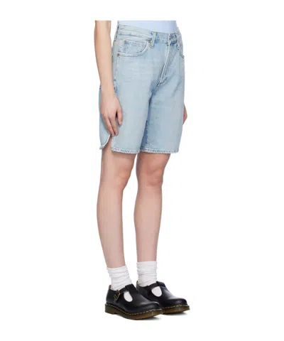 Agolde V-waist Short In Backbeat In Blue