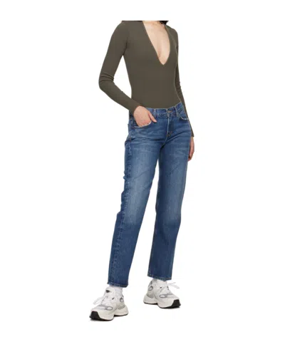 Agolde Denim Trousers With Belt Loops