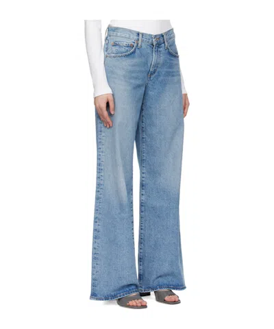 Agolde Clara Low Rise Baggy Flare Jeans In Signal In Blue