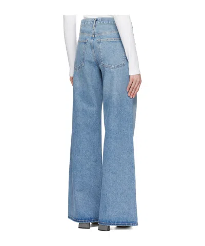 Agolde Clara Low Rise Baggy Flare Jeans In Signal In Blue