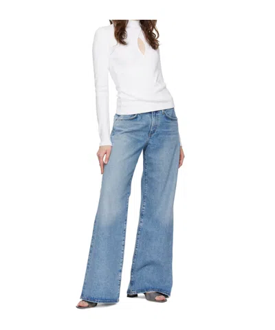Agolde Clara Low Rise Baggy Flare Jeans In Signal In Blue