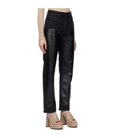 Agolde High Waist Denim Trousers In Black