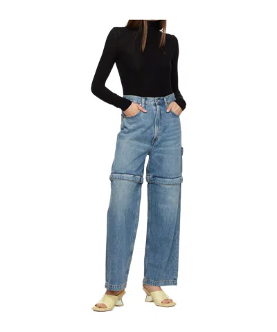 Agolde High Waist Denim Trousers In Blue