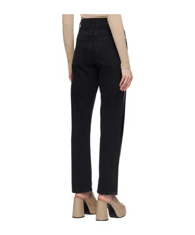 Agolde High Waist Denim Trousers In Black