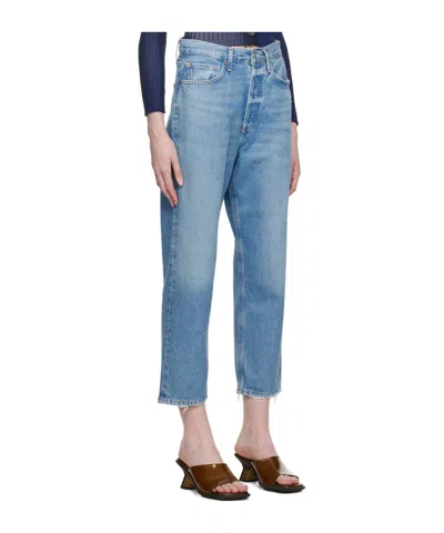Agolde Denim Trousers With Belt Loops