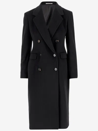 Tagliatore Double-breasted Cashmere Coat In Black