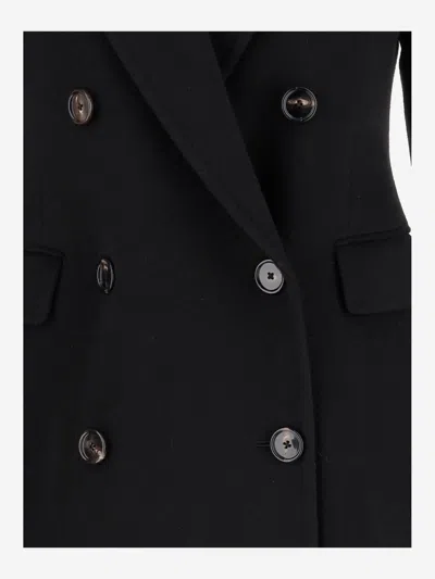 Tagliatore Double-breasted Cashmere Coat In Black