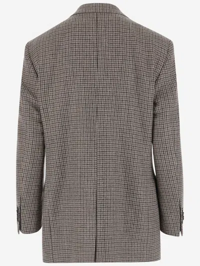 Tagliatore Houndstooth Single-breasted Blazer In Gray