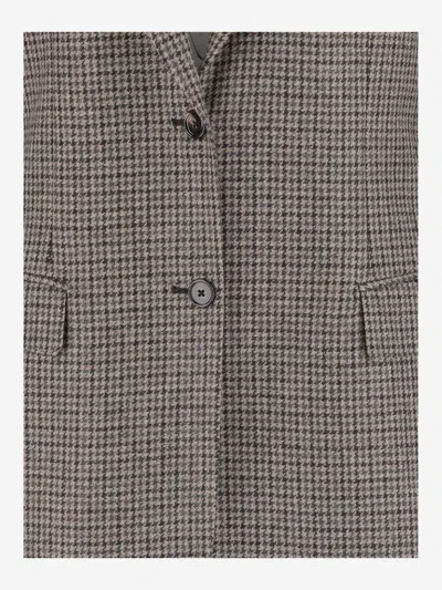 Tagliatore Houndstooth Single-breasted Blazer In Gray