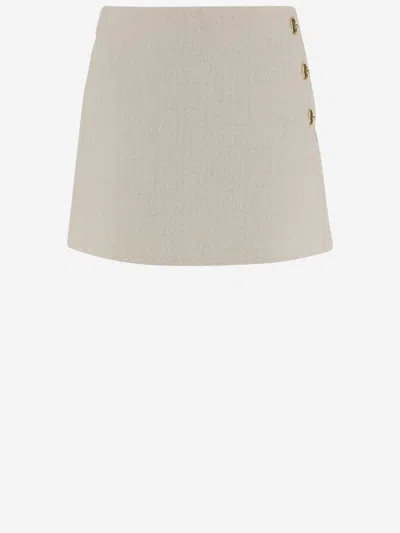 Pinko Cotton Blend Flan Skirt In Neutral