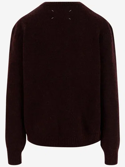 Maison Margiela Wool Blend Sweater In Burgundy