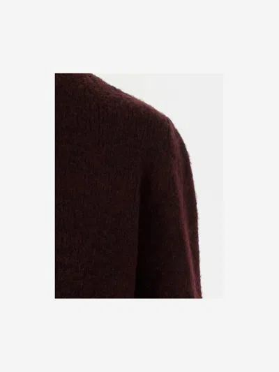 Maison Margiela Wool Blend Sweater In Burgundy