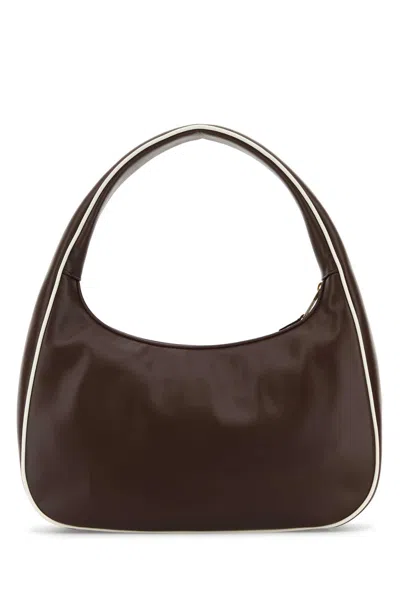 Miu Miu Women Brown Leather Shoulder Bag
