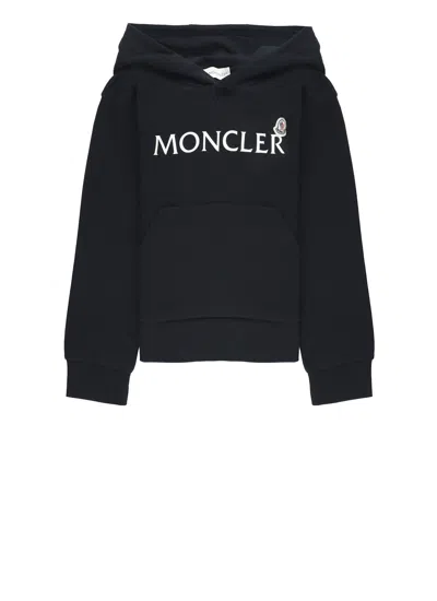 Moncler Cotton Hoodie In Black