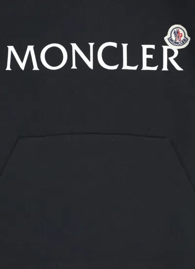 Moncler Cotton Hoodie In Black