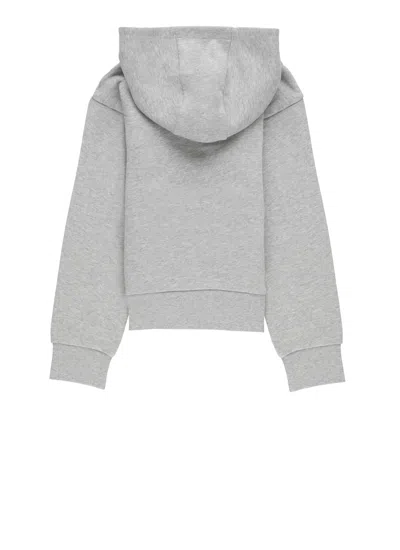 Moncler Logo Cotton Hoodie Grey In Gray