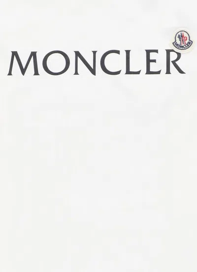 Moncler White T-shirt For Kids With Logo In White