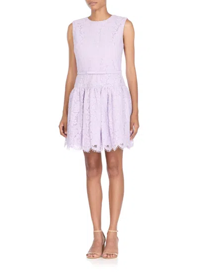 Self-portrait Sleeveless Lace Cotton Blend Mini Dress
