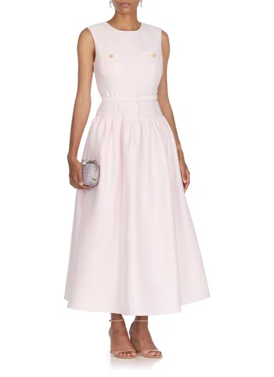 Self-portrait Taffeta Midi Dress In Pink