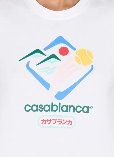 Casablanca Montagne Sportif Cropped T-shirt In White