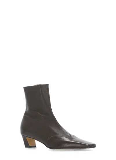 Khaite Cowboy Boots With Square Toe And Low Heel In Brown