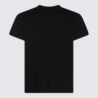 Rick Owens Ribbed Crew-neck Cotton T-shirt With Short Sleeves In Black