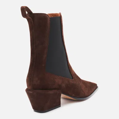 Paris Texas Pointed Ankle Boots In Soft Pepper Suede Leather