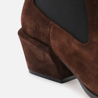Paris Texas Pointed Ankle Boots In Soft Pepper Suede Leather