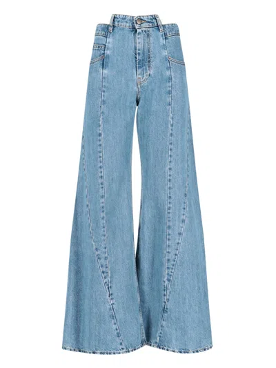 Maison Margiela High-waisted Cut-out Jeans With Wide Leg Silhouette