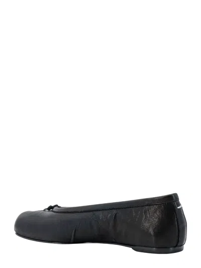 Maison Margiela Black Leather Tabi Ballerinas With Signature Detailing