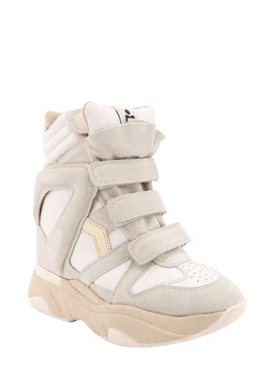 Isabel Marant Women Balskee Suede Sneakers With 90mm Heel In White